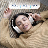 Foldable Wireless Bluetooth Over-Ear Headphones – Built-In Mic, White - stylishhomedecor2024.com