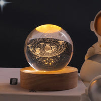 3D Crystal Ball LED Night Light Glowing Planetary Galaxy Lamp for Home Bedrom Desk Creative Decor Gift Planet Moon Bedside Lamp - stylishhomedecor2024.com