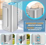 Home Security Door Reinforcement Lock - Safety Child Proof Door Locks with 8 Screws for Inward Swinging Front Doors, Extra Add a Top Lock inside Withstands 800 Lbs Deadbolt Latch, Guard Bedroom Patio