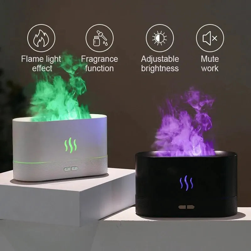 Aroma Diffuser Air Humidifier Ultrasonic Cool Mist Maker Fogger Led Essential Oil Flame Lamp Difusor - stylishhomedecor2024.com