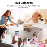 Upgrade Video Baby Monitor with 2 Cameras and Audio 2.8" LCD Screen, Night Vision, APP, 2 Way Talk, 1200Ft Long Range, Feeding Clock, Temperature Detection, Portable Wireless Baby Cam Home Use - stylishhomedecor2024.com