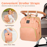 Diaper Bag Backpack, Multifunctional Baby Diaper Bags with Changing Station &Foldable Crib, Large Baby Bag for 0-6 Mouth Boys Girls W/ USB Charging Port&Stroller Strap, Mom Gifts Baby Essentials(Pink) - stylishhomedecor2024.com