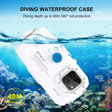 PULUZ 40M/130Ft Waterproof Diving Case for 15 14 13 12 11 Pro Max plus with One-Way Valve Underwater Video Housing Cover - stylishhomedecor2024.com