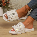 Snowflakes Open Toe Slippers - stylishhomedecor2024.com