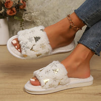 Snowflakes Open Toe Slippers - stylishhomedecor2024.com
