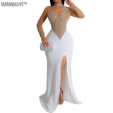 Pearl Party Dress Female Diamond Sheer Mesh - stylishhomedecor2024.com