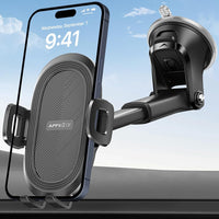Apps2Car Universal Suction Cup Phone Mount for Windshield and Dashboard, Compatible with iPhone, Samsung, and All Cell Phones, Featuring Sticky Gel Pad