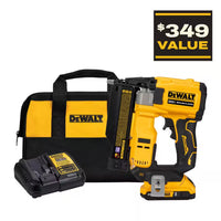 Atomic 20V Max pin nailer kit box with battery and charger