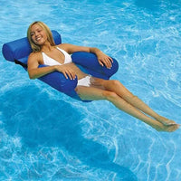 Blue inflatable pool lounger for adults