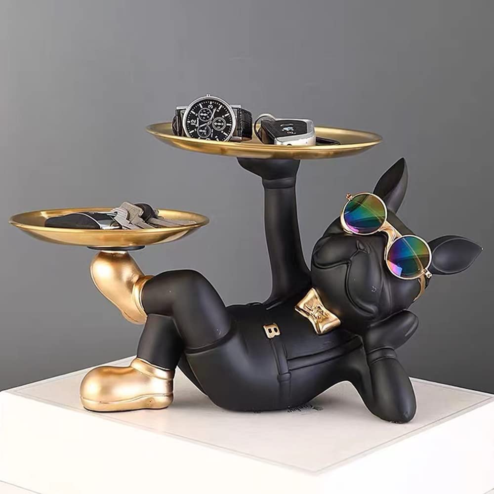 Cool dog showpiece with tray for modern home decor
