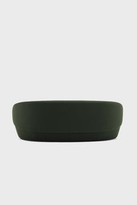 Designer green sofa with minimalist lines