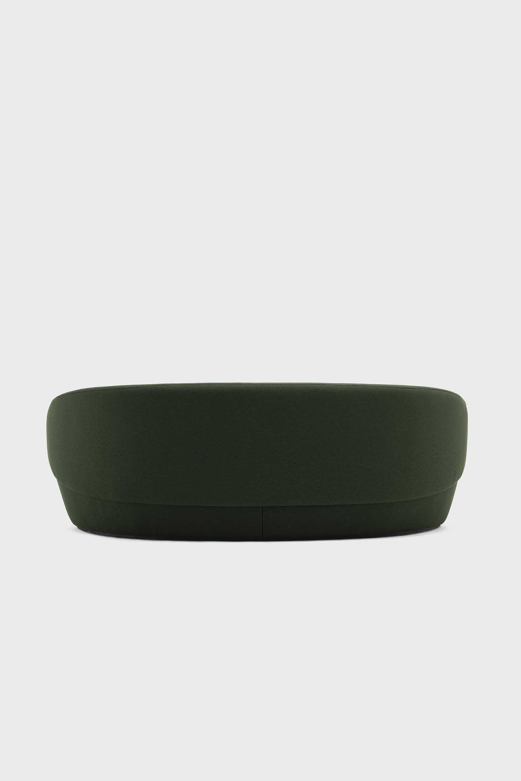 Designer green sofa with minimalist lines