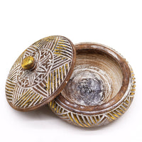 Elegant gold-accented wooden jewelry box