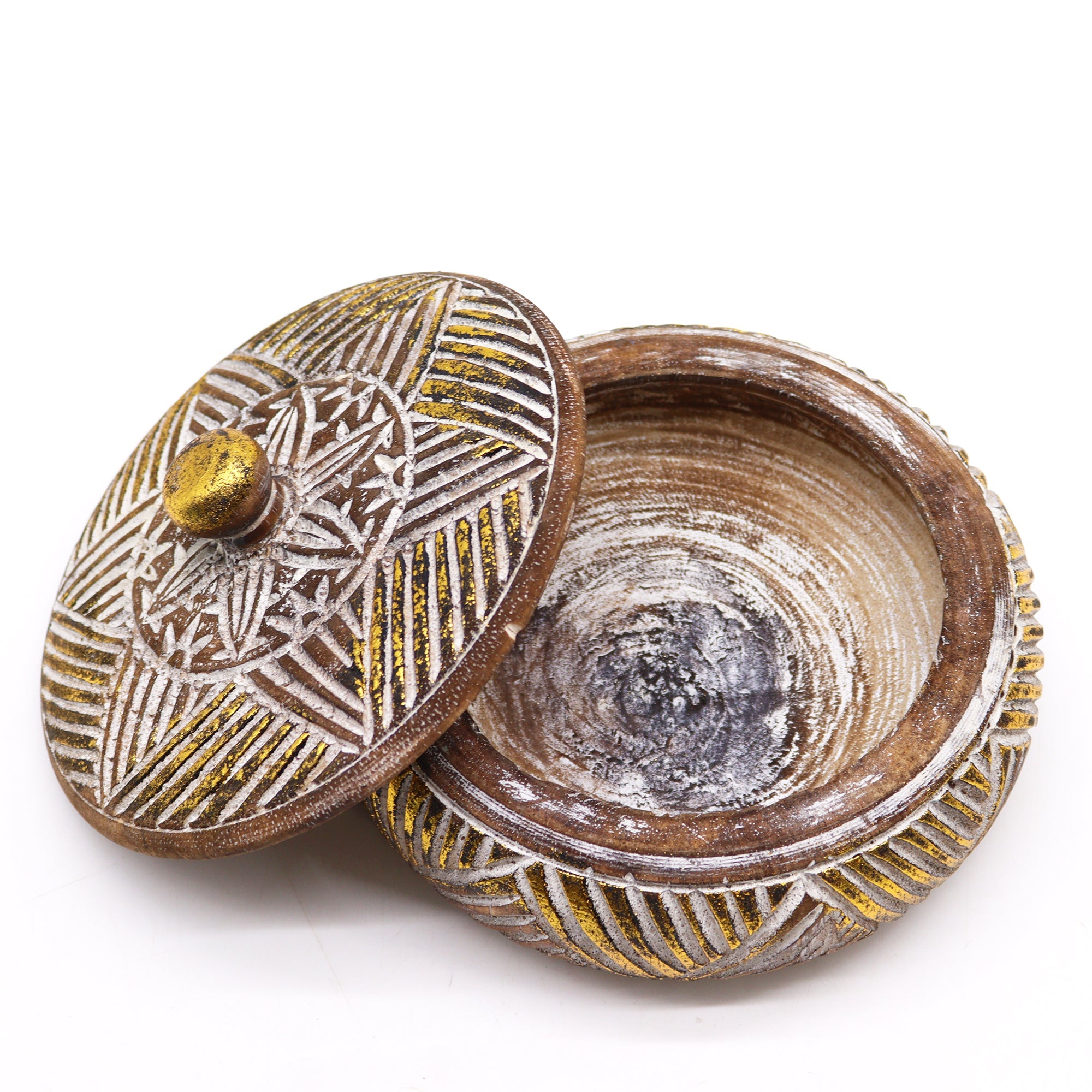 Elegant gold-accented wooden jewelry box
