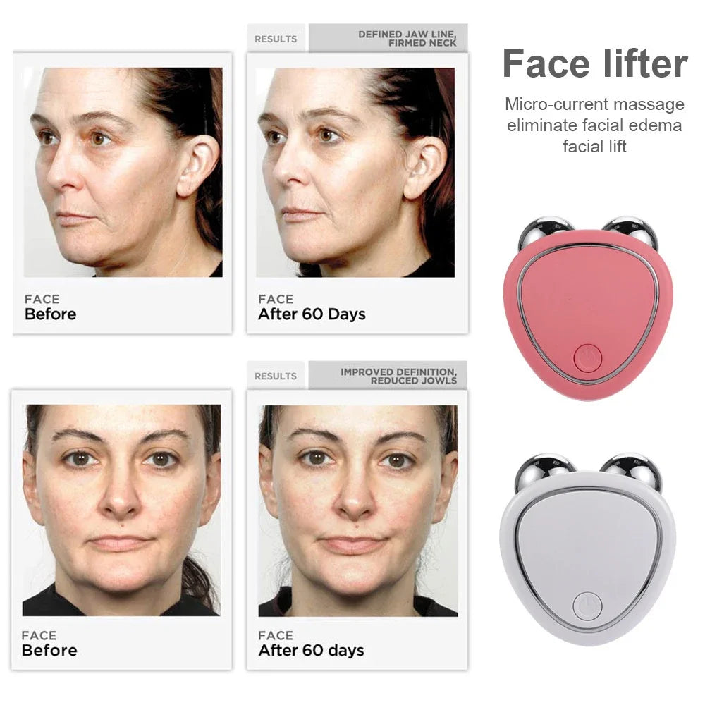 Facial massage roller for wrinkles and puffiness