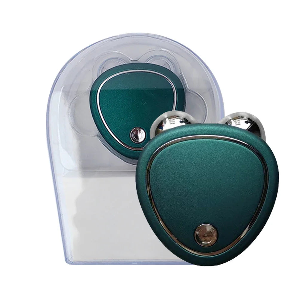 Facial skin firming massager with dual rollers