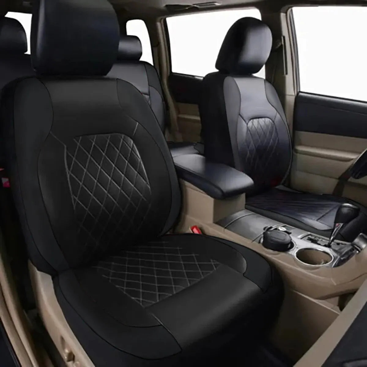 Fit of seat cover across car seat and headrest