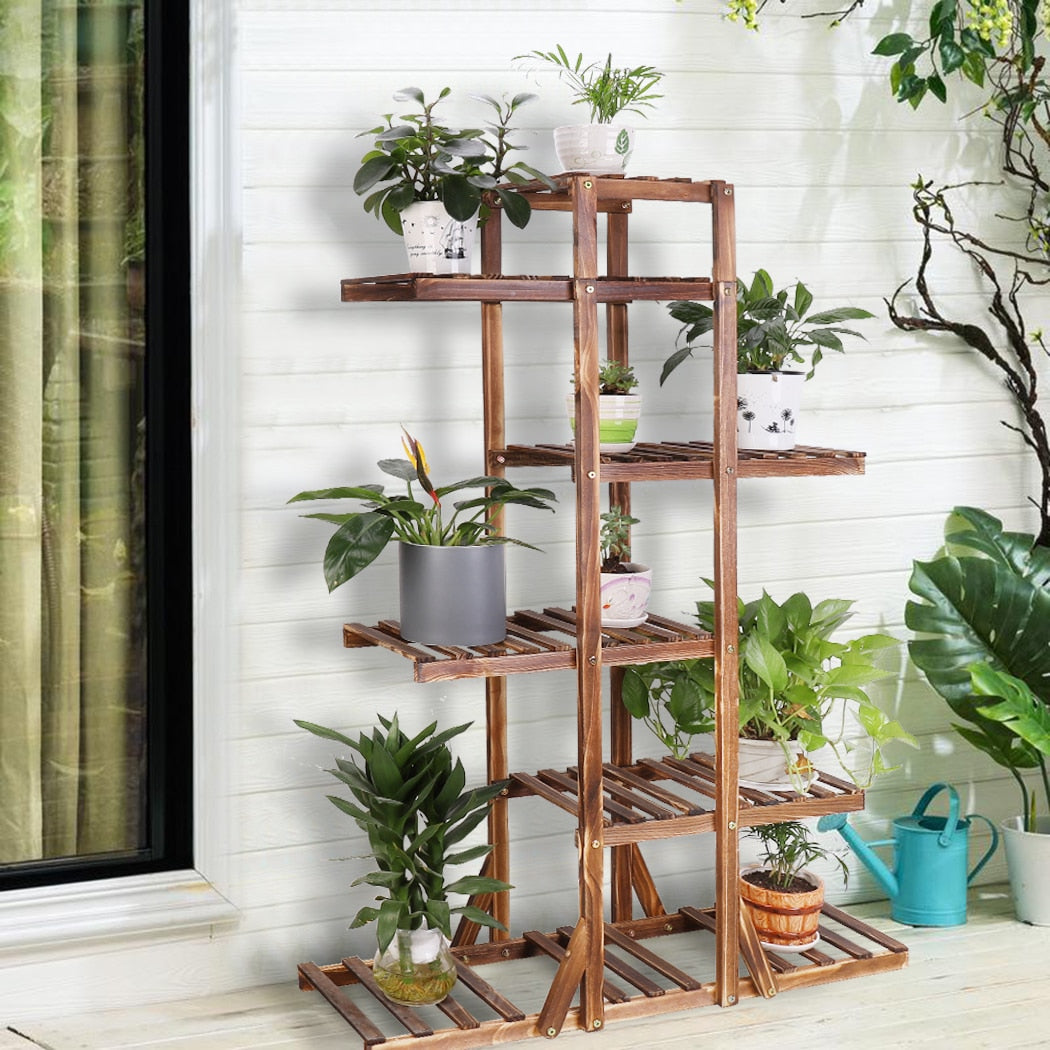 Indoor 6 Tier Wooden Plant Home Decor Stand - stylishhomedecor2024.com