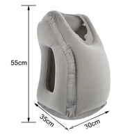 Inflatable travel pillow with ergonomic neck support