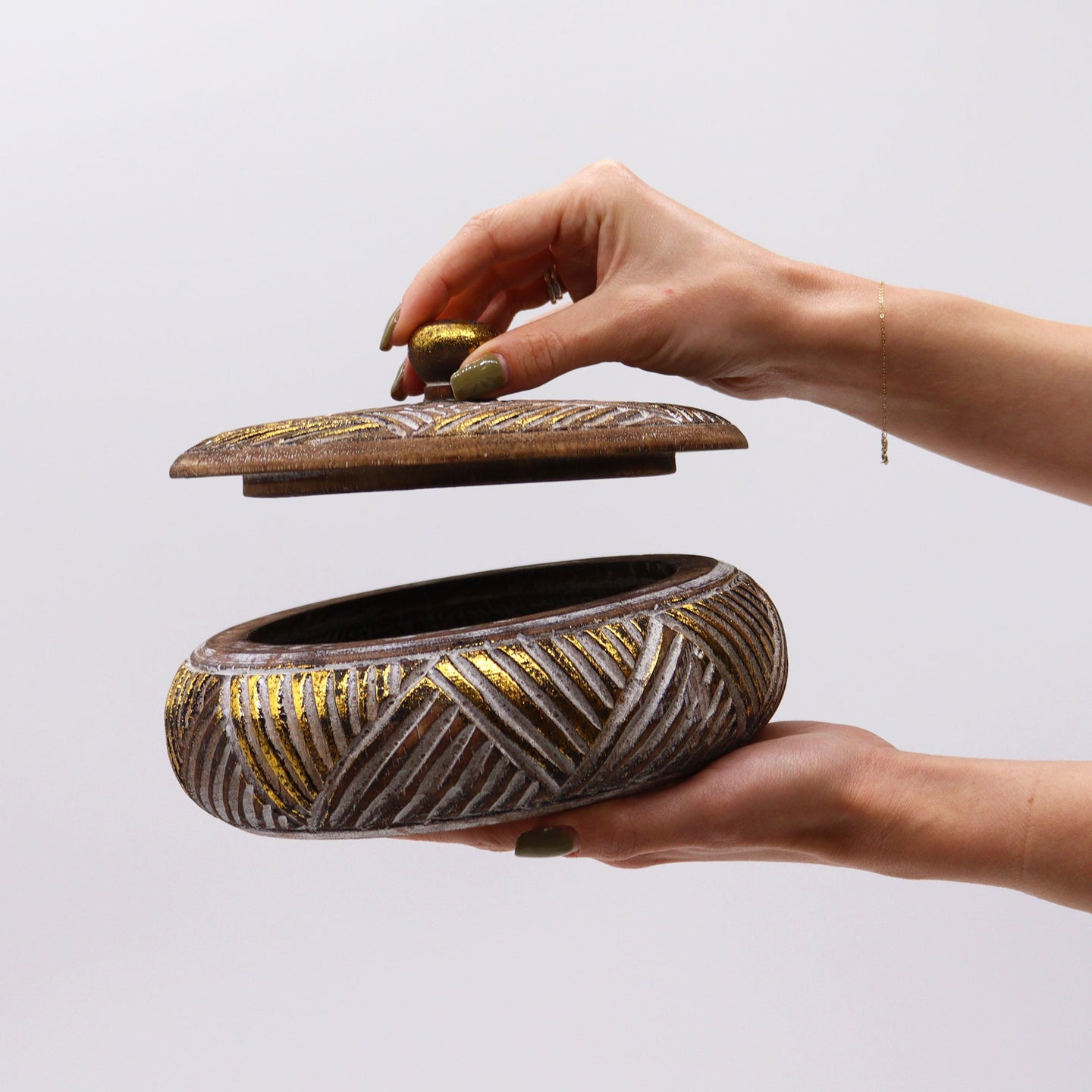 Minimalist natural wood jewelry storage