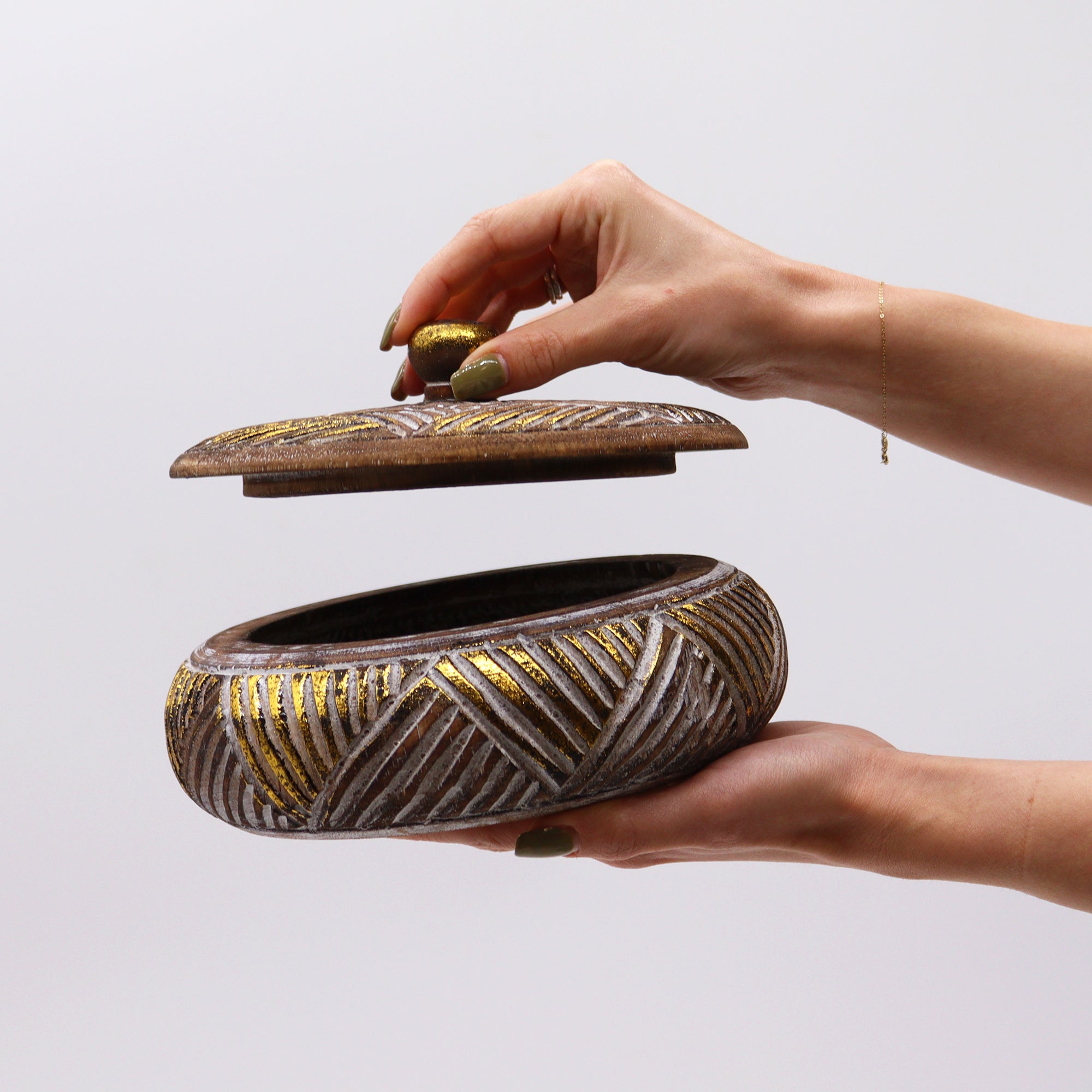 Minimalist natural wood jewelry storage