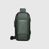 Multi-angle display of messenger-style bag for men