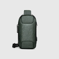 Multi-angle display of messenger-style bag for men
