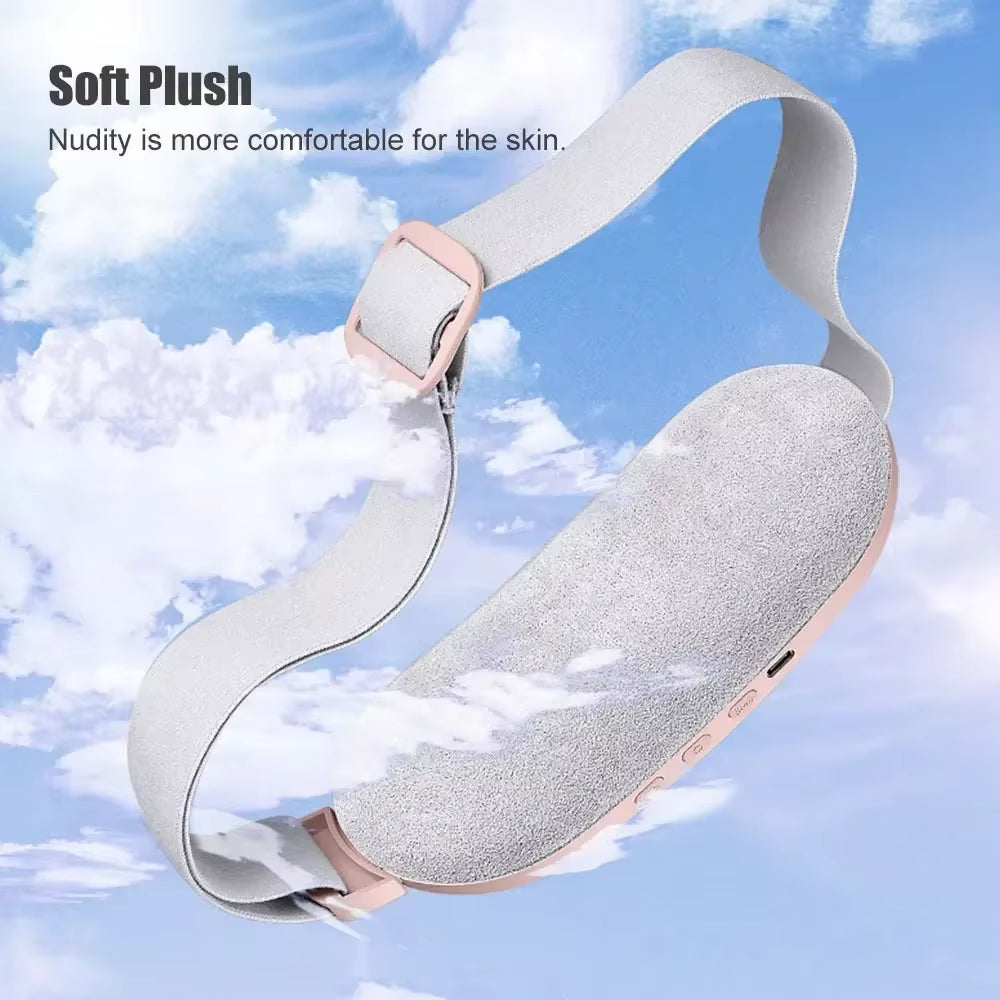 Pink heating massager belt for menstrual cramps