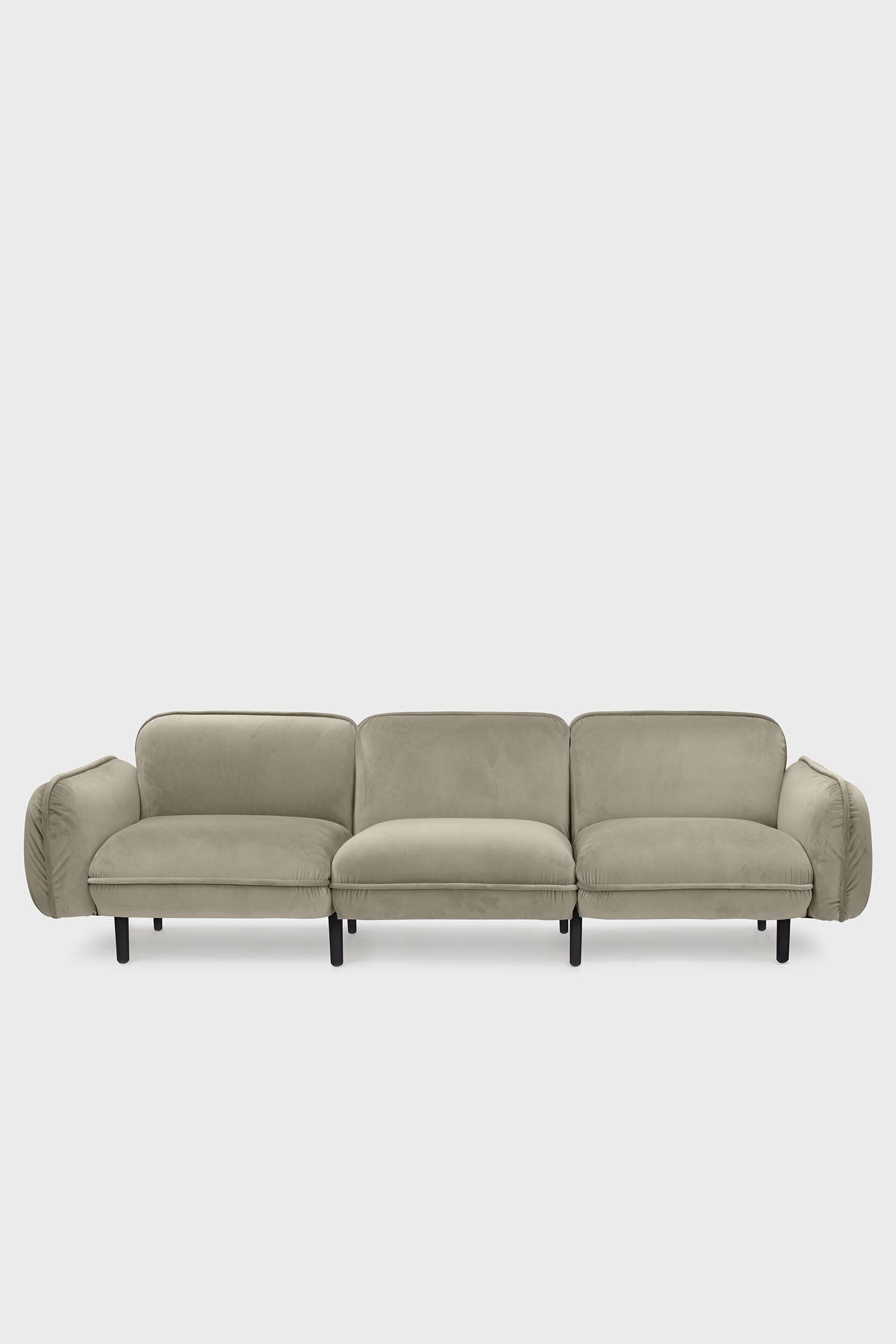 Plush velvety beige seating for comfort