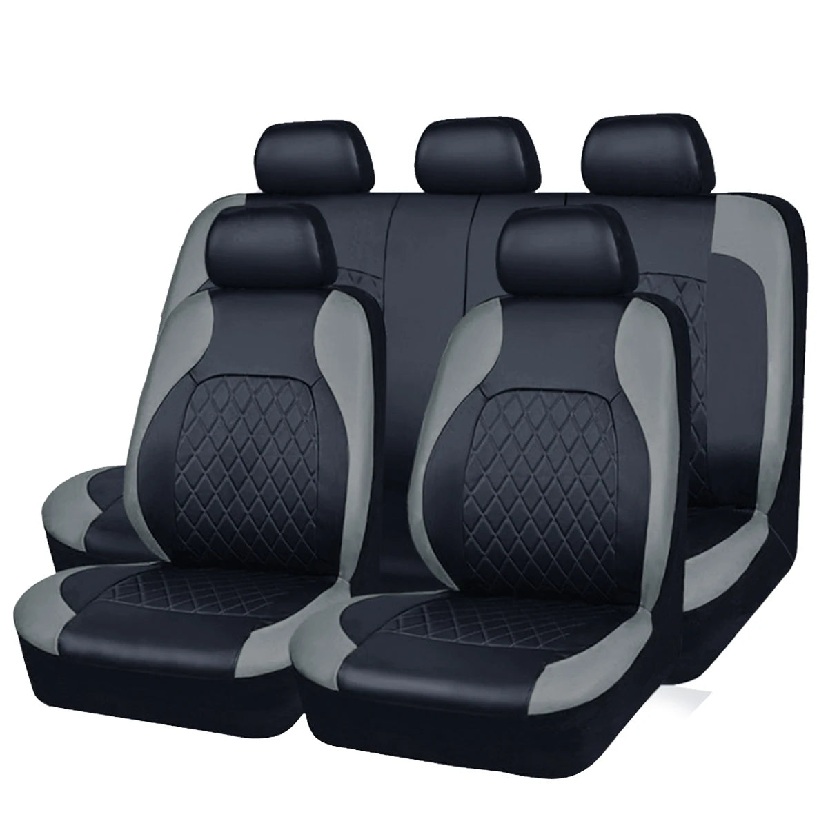 Quilted PU leather seat cover installed in car