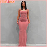 Satin Slip Sleeveless Backless Maxi Dress Women 2023 Y2K Summer - stylishhomedecor2024.com