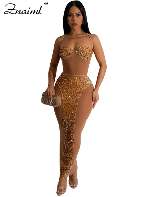Znaiml Luxury Christmas Birthday Strapless Night Club Prom Bodycon