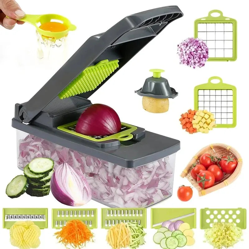 16pcs/Set Vegetable Chopper Onion Chopper Handle Food Grate Food