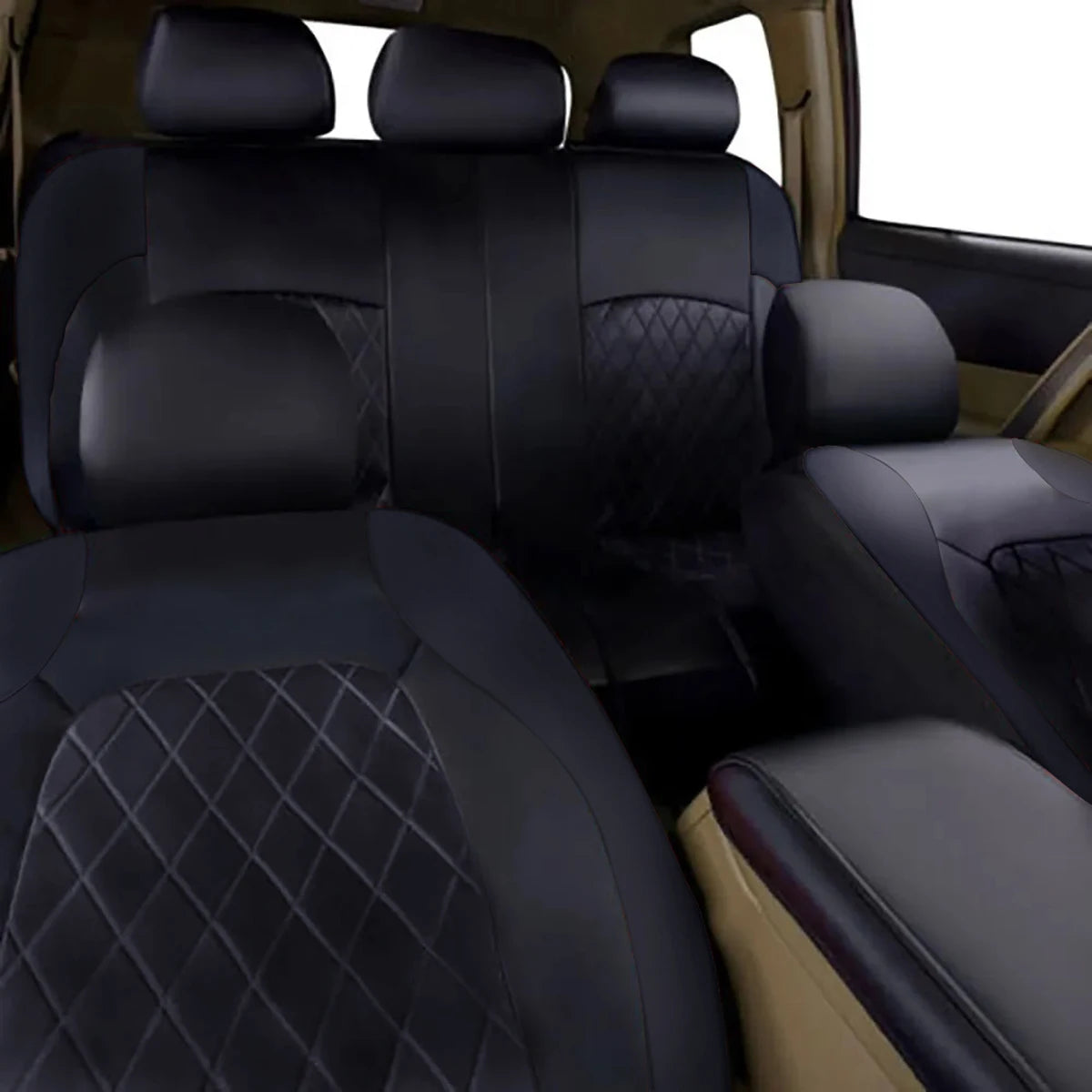 All-Season Quilted PU Leather Car Seat Cover – Universal Fit