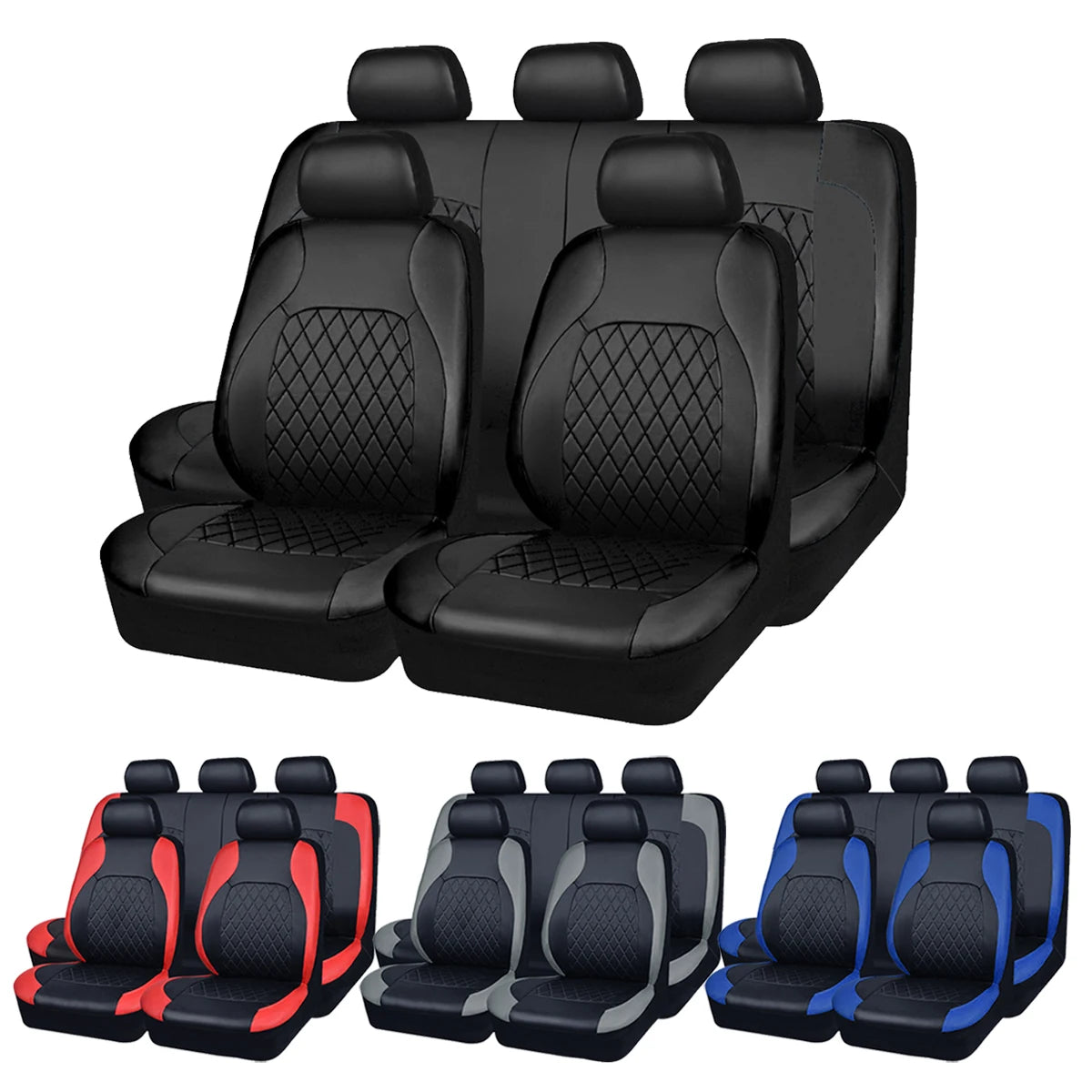 All-Season Quilted PU Leather Car Seat Cover – Universal Fit