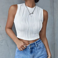 Summer 2024 Women's New Korean Fashion Simple Slim Sleeveless Ribbed - stylishhomedecor2024.com