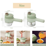 Portable Handheld 4 in 1 Electric Vegetable Slicer - stylishhomedecor2024.com