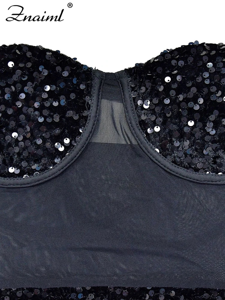 Znaiml Luxury Christmas Birthday Strapless Night Club Prom Bodycon