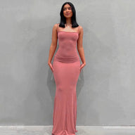 Satin Slip Sleeveless Backless Maxi Dress Women 2023 Y2K Summer - stylishhomedecor2024.com