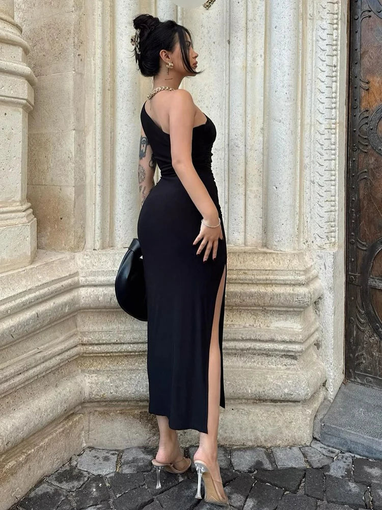 Summer Maxi Dress Women Sexy Split Fashion Sleeveless Backless Slim - stylishhomedecor2024.com