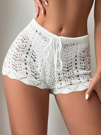 Polyester100.00% Hollow Drawstring Open Waist Knitted Bikini Blocked - stylishhomedecor2024.com