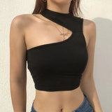 Sexy Women Summer Hollow Crop Tops Halter Sleeveless Tops Slim Fit - stylishhomedecor2024.com