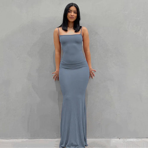 Satin Slip Sleeveless Backless Maxi Dress Women 2023 Y2K Summer - stylishhomedecor2024.com