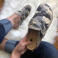 Flat Heel Round Toe Canvas Loafer Women's Vintage Clogs - stylishhomedecor2024.com