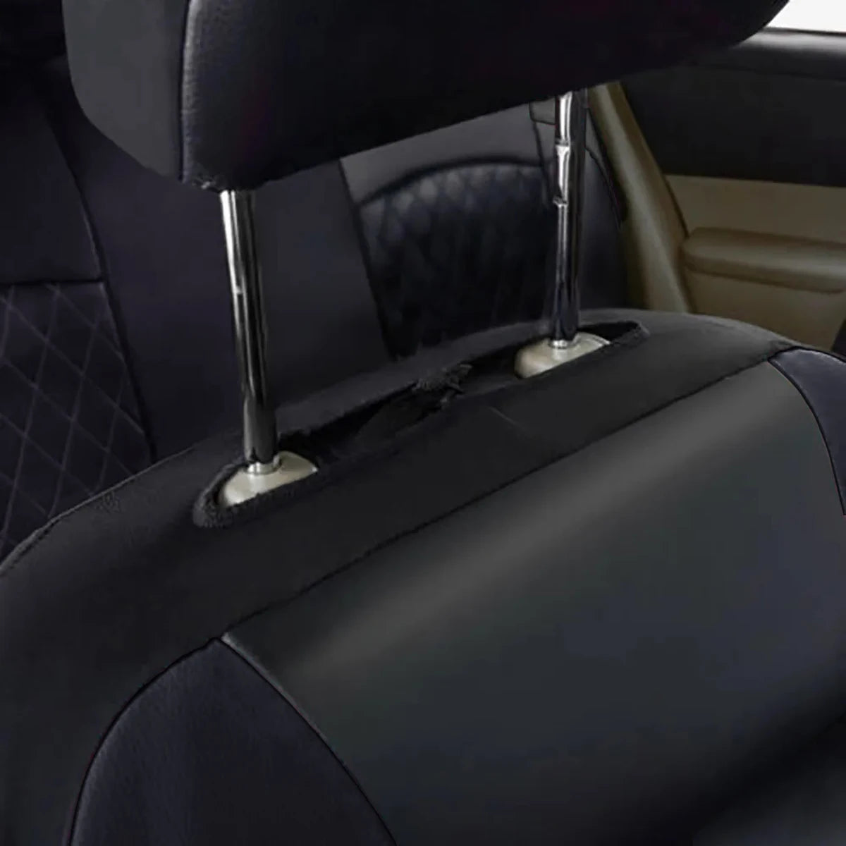 All-Season Quilted PU Leather Car Seat Cover – Universal Fit