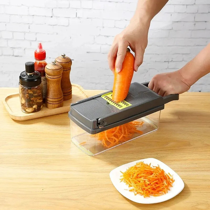 16pcs/Set Vegetable Chopper Onion Chopper Handle Food Grate Food