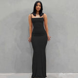 Satin Slip Sleeveless Backless Maxi Dress Women 2023 Y2K Summer - stylishhomedecor2024.com