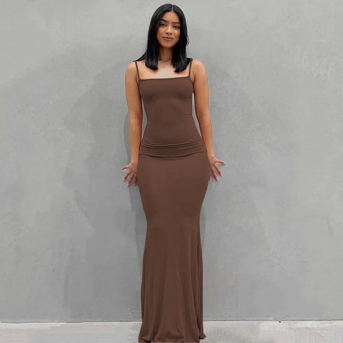 Satin Slip Sleeveless Backless Maxi Dress Women 2023 Y2K Summer - stylishhomedecor2024.com