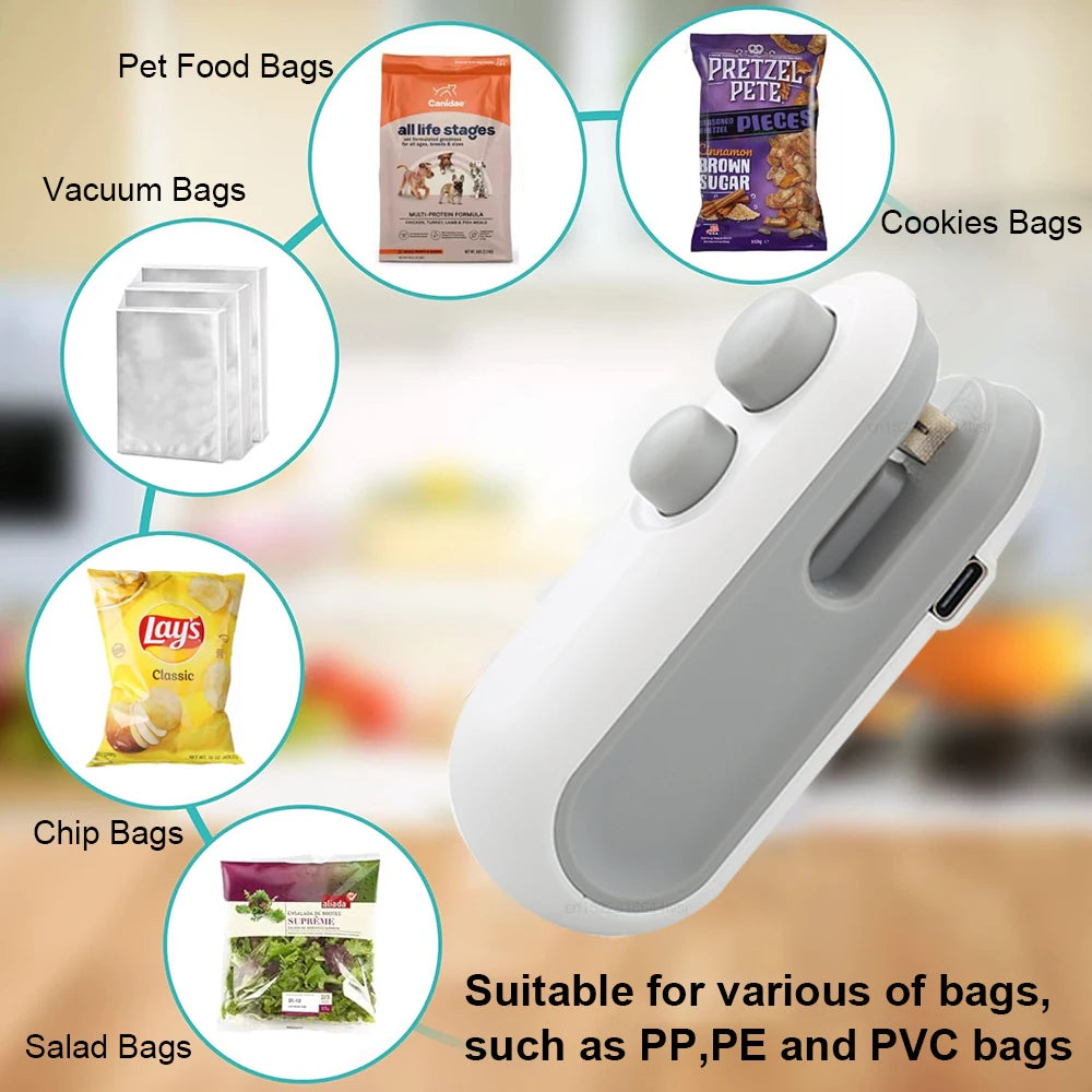 Mini Heat Bag Sealing Machine Plastic Bag Sealer Portable Thermal
