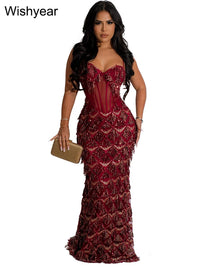 Wishyear Sexy Nightclub Birthday Even Party Dresses for Women Sequined